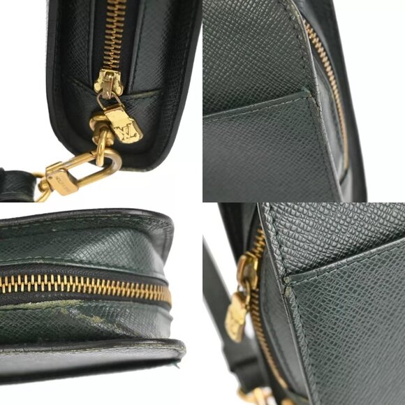 LOUIS VUITTON LV Logo BAIKAL Clutch Hand Bag Taiga Leather Epicea M30184 04YE051 - Picture 15 of 16